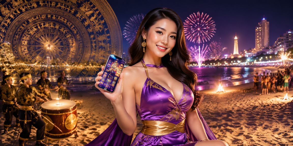 Người chơi tại Vũng Tàu truy cập casino trực tuyến và khuyến mãi qua điện thoại bên bãi biển